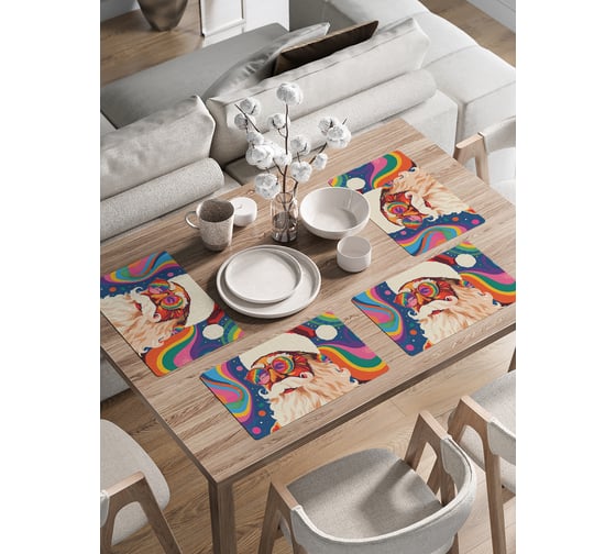 Изображение товара Сервировочные салфетки на стол JoyArty "Ретро Дед Мороз", 30x46 см , серия Новый год и Рождество ser002_sd4003_30x46