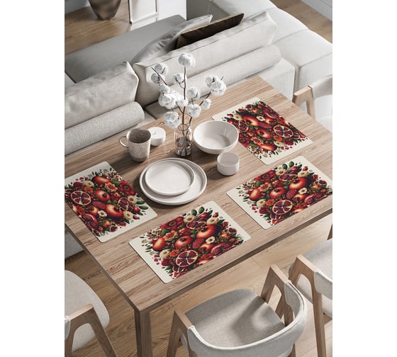 Изображение товара Сервировочные салфетки на стол JoyArty "Гранатовый букет", 30x46 см , ser002_sd3435_30x46