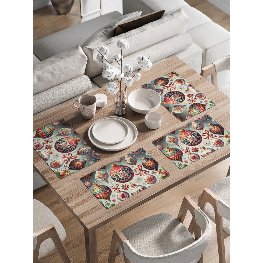 Изображение товара Сервировочные салфетки JoyArty "Расписные шары" 30x46 см, 4 шт