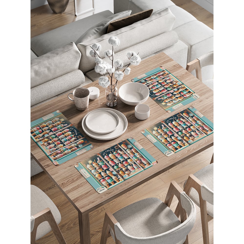 Изображение товара Сервировочные салфетки JoyArty Лавка с мороженым 30x46 см, 4 шт