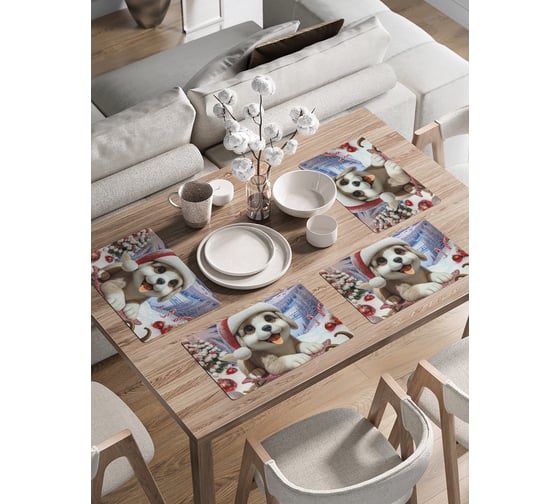 Изображение товара Сервировочные салфетки на стол JoyArty "Катание на санях", 30x46 см , серия Новый год и Рождество ser002_sd3868_30x46