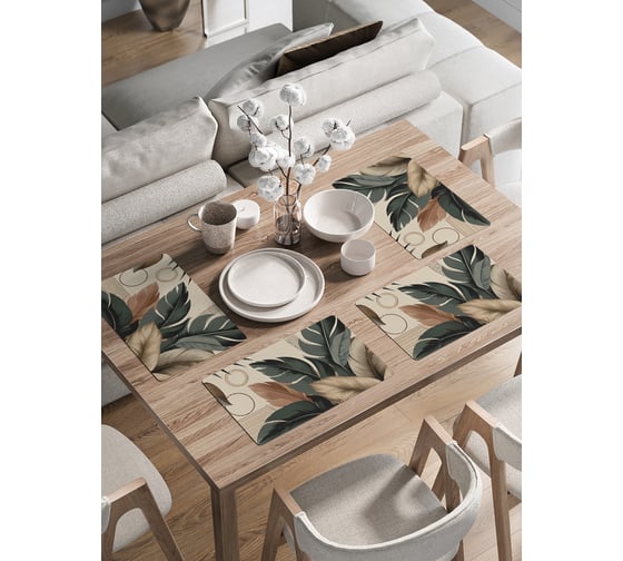 Изображение товара Сервировочные салфетки на стол JoyArty "Банановые листья", 30x46 см , ser002_sd3580_30x46