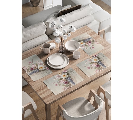 Изображение товара Сервировочные салфетки на стол JoyArty "Украшение цветами", 30x46 см , ser002_sd3474_30x46