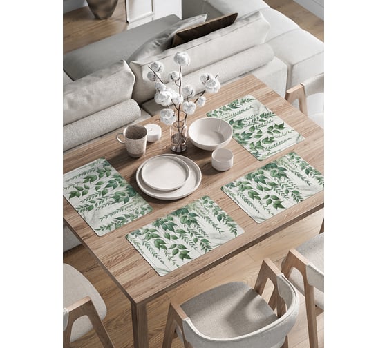 Изображение товара Сервировочные салфетки на стол JoyArty "Стена листьев", 30x46 см , ser002_sd3535_30x46