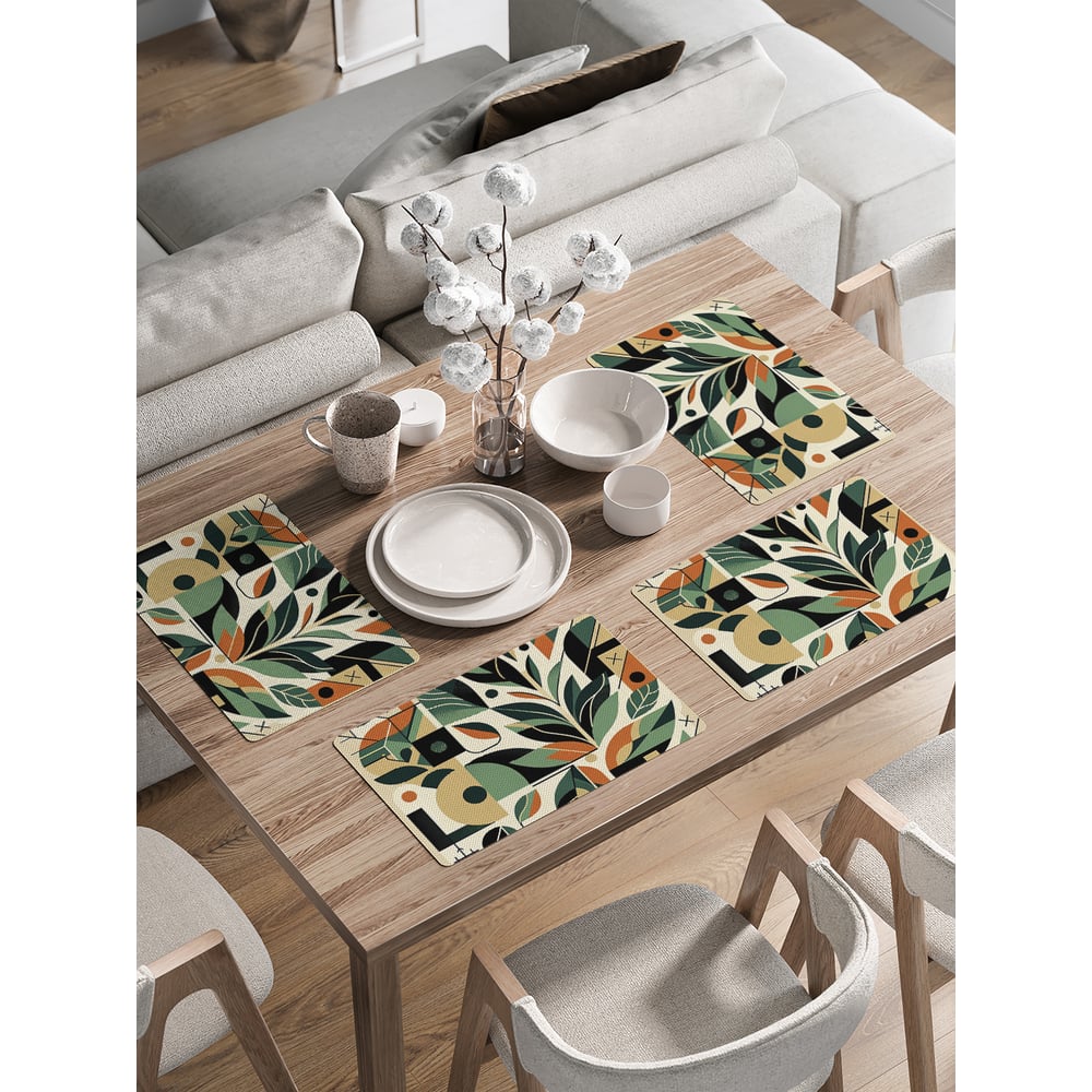 Изображение товара Сервировочные салфетки JoyArty Геометрия листьев 30x46 см