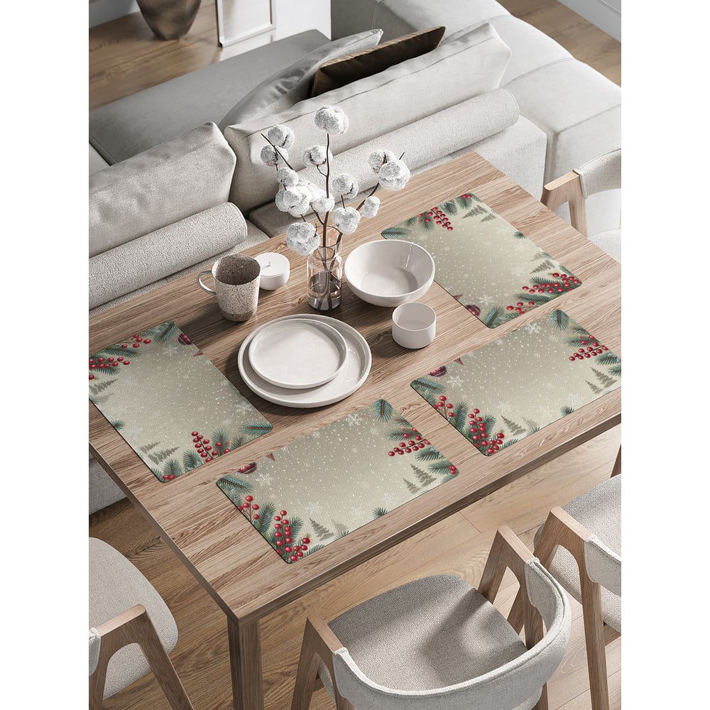 Изображение товара Сервировочные салфетки JoyArty Нарядный лес 30x46 см для Нового года и Рождества