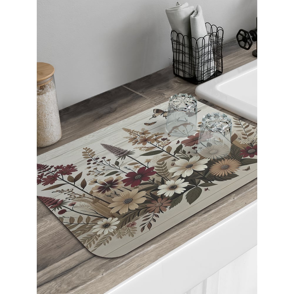 Изображение товара Коврик для сушки посуды JoyArty Бабочки на лугу 58x38 см