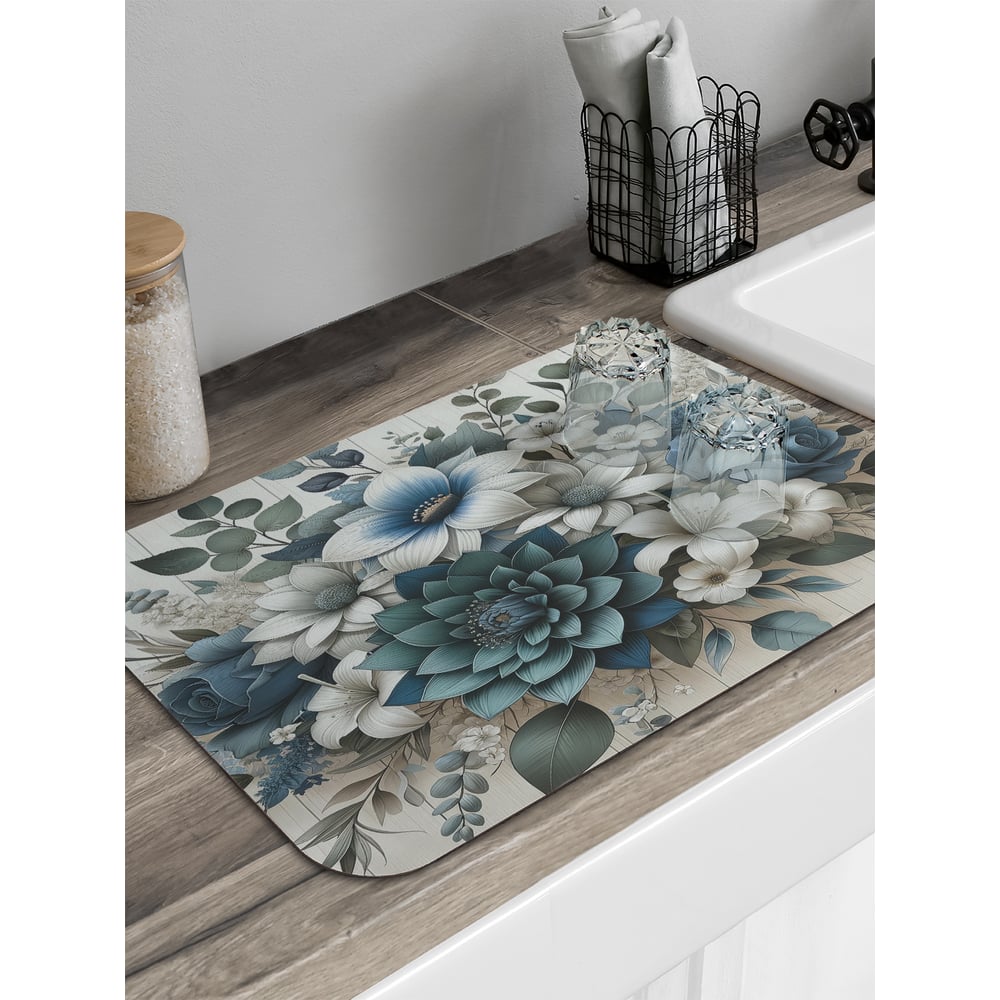 Изображение товара Коврик для сушки посуды JoyArty Зеленые сухоцветы 58x38 см