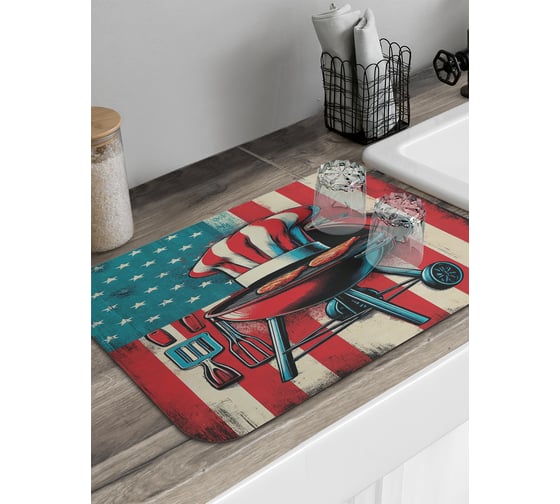 Изображение товара Коврик для сушки посуды JoyArty прямоугольный Барбекю 58x38 см sbmrec_sd3455_58x38