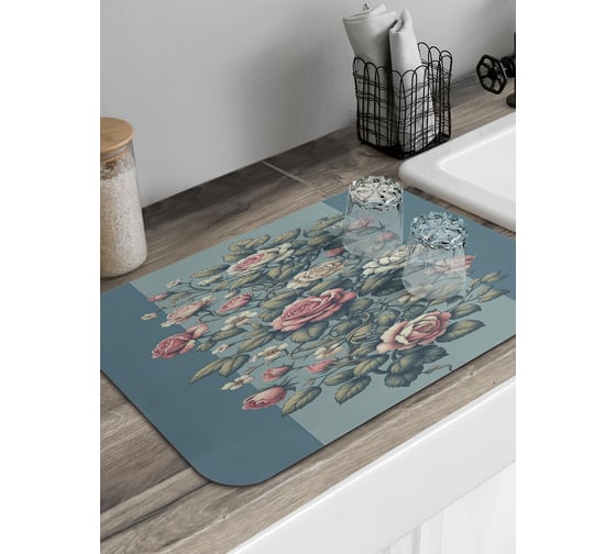 Изображение товара Коврик для сушки посуды JoyArty прямоугольный Бутоны роз 58x38 см sbmrec_sd3413_58x38