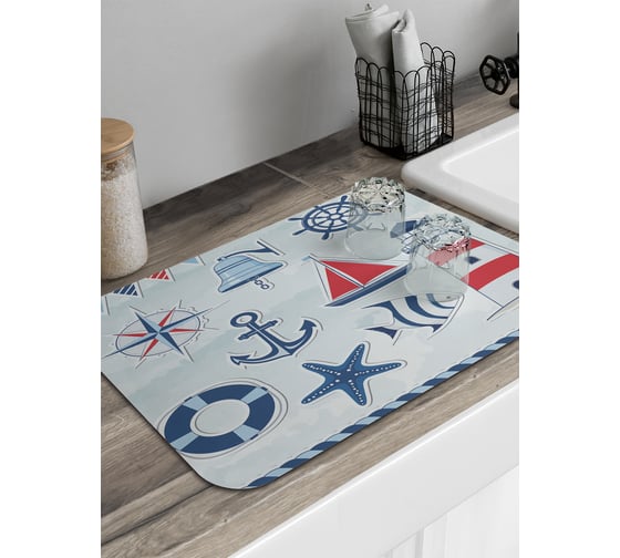 Изображение товара Коврик для сушки посуды JoyArty прямоугольный Знакомство с морем 58x38 см sbmrec_12567_58x38