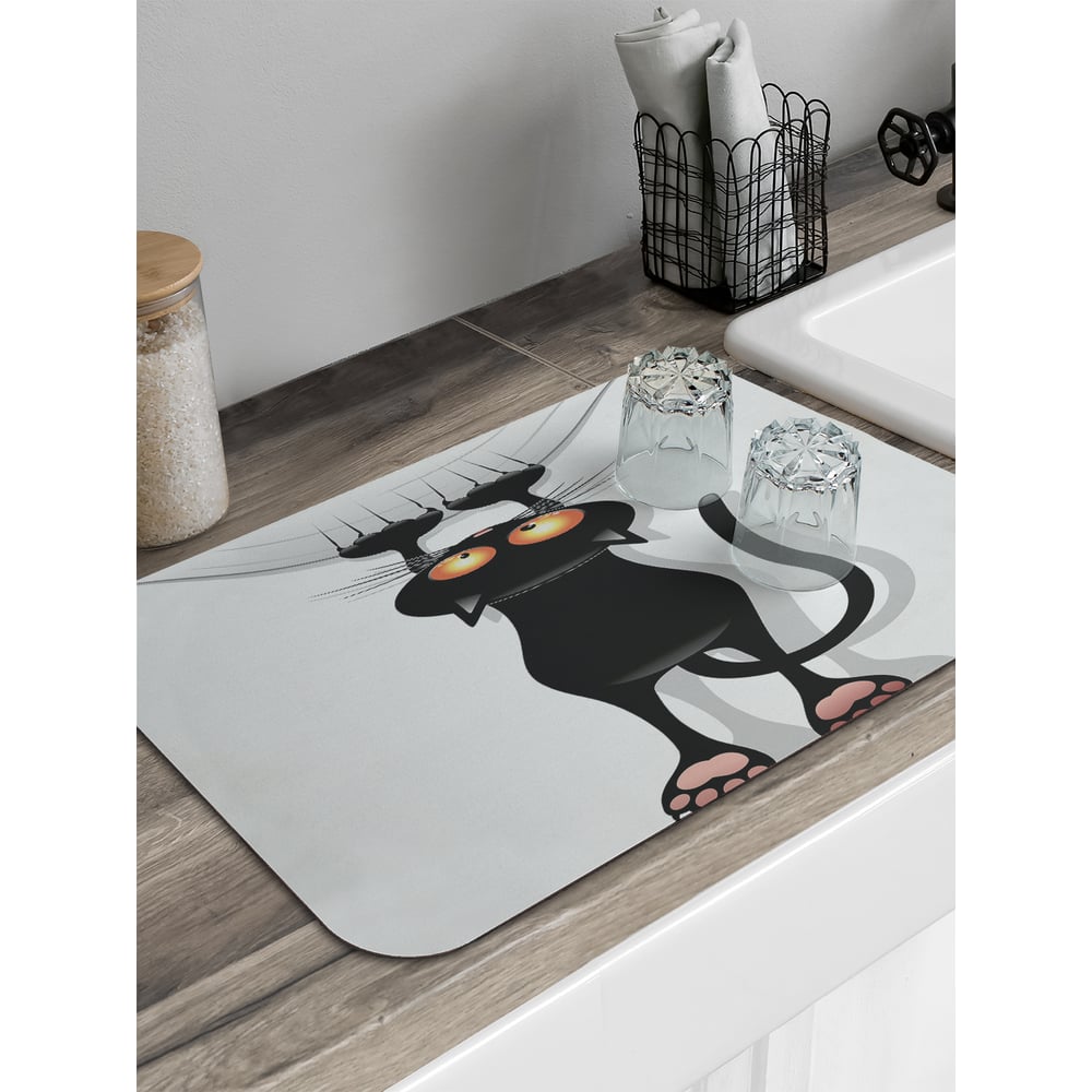 Изображение товара Коврик для сушки посуды JoyArty 58x38 см кот-шкодник прямоугольный