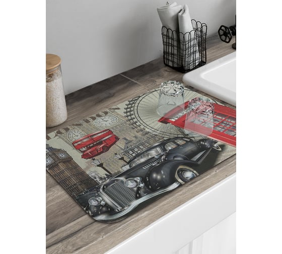 Изображение товара Коврик для сушки посуды JoyArty прямоугольный Лондон ретро 58x38 см sbmrec_85493_58x38