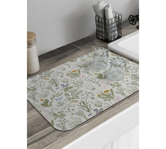 Изображение товара Коврик для сушки посуды JoyArty прямоугольный Полевой гербарий 58x38 см sbmrec_27699_58x38
