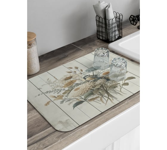 Изображение товара Коврик для сушки посуды JoyArty прямоугольный Полевой букет 58x38 см sbmrec_sd3426_58x38