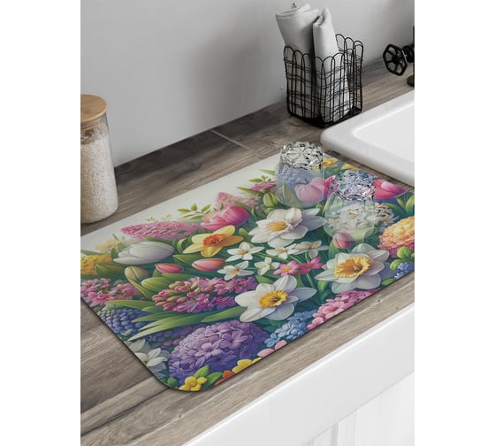 Изображение товара Коврик для сушки посуды JoyArty прямоугольный Поле весны 58x38 см sbmrec_sd3533_58x38