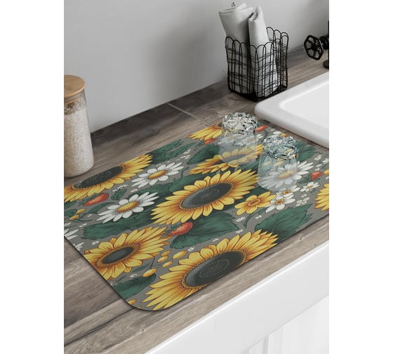 Изображение товара Коврик для сушки посуды JoyArty прямоугольный Поле цветов 58x38 см sbmrec_sd3445_58x38