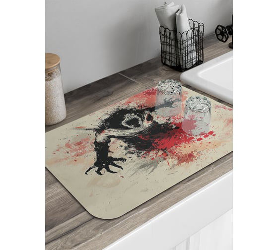 Изображение товара Коврик для сушки посуды JoyArty прямоугольный Ночь ужасов 58x38 см sbmrec_sd3856_58x38