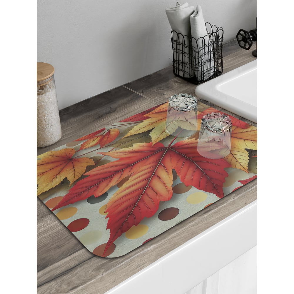 Изображение товара Коврик для сушки посуды JoyArty 58x38 см прямоугольный Опавший клен