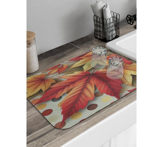 Изображение товара Коврик для сушки посуды JoyArty прямоугольный Опавший клен 58x38 см sbmrec_sd4017_58x38