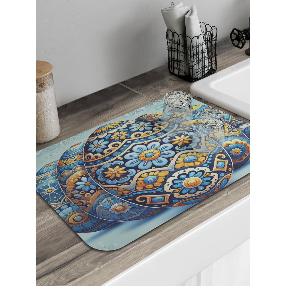 Изображение товара Коврик для сушки посуды JoyArty прямоугольный 58x38 см роспись яйца