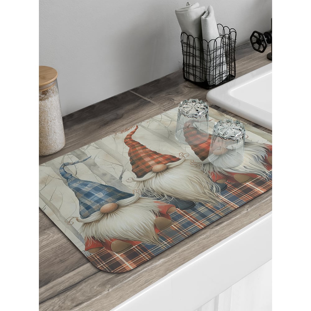 Изображение товара Коврик для сушки посуды JoyArty 58x38 см прямоугольный Три бородача