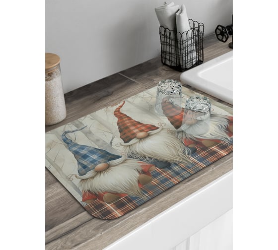 Изображение товара Коврик для сушки посуды JoyArty прямоугольный Три бородача 58x38 см sbmrec_sd3993_58x38