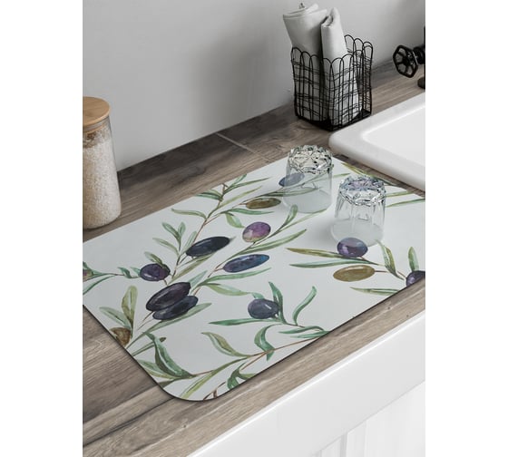 Изображение товара Коврик для сушки посуды JoyArty прямоугольный Созревшие оливки 58x38 см sbmrec_378798_58x38