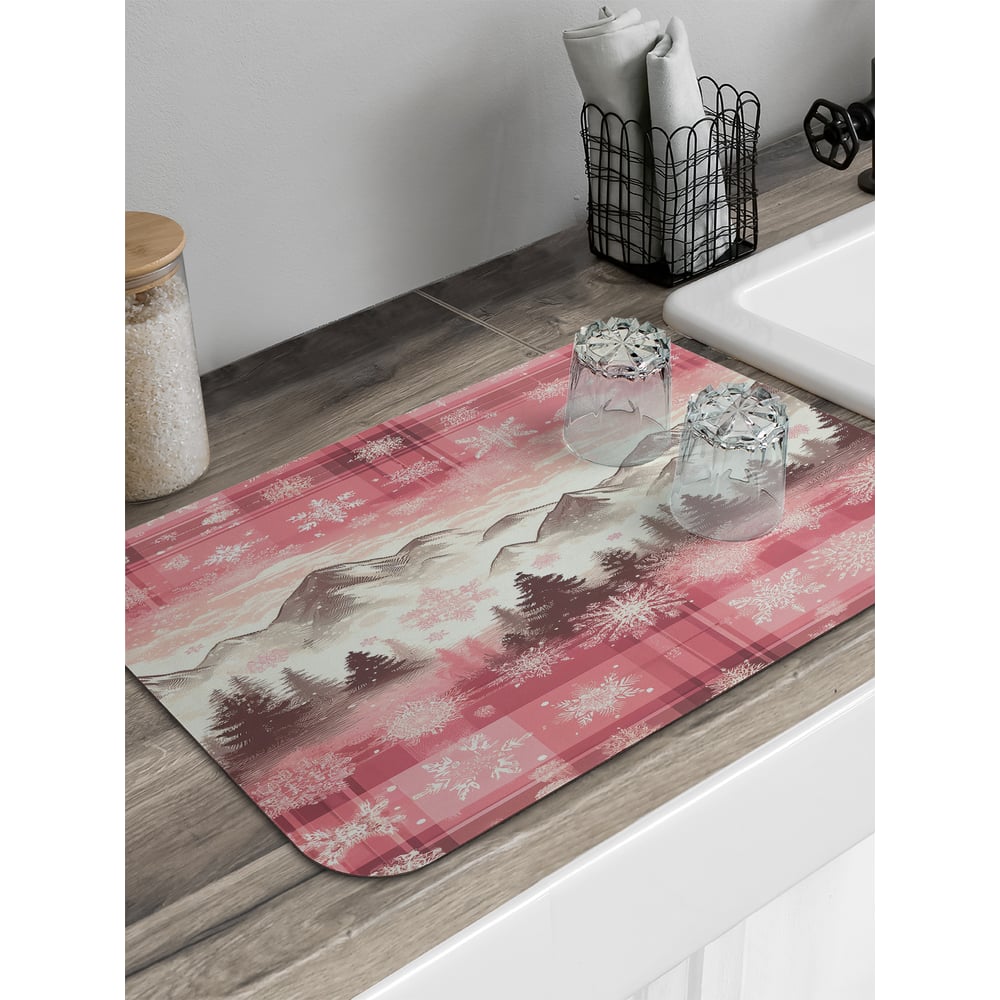 Изображение товара Коврик для сушки посуды JoyArty Снежные горы 58x38 см