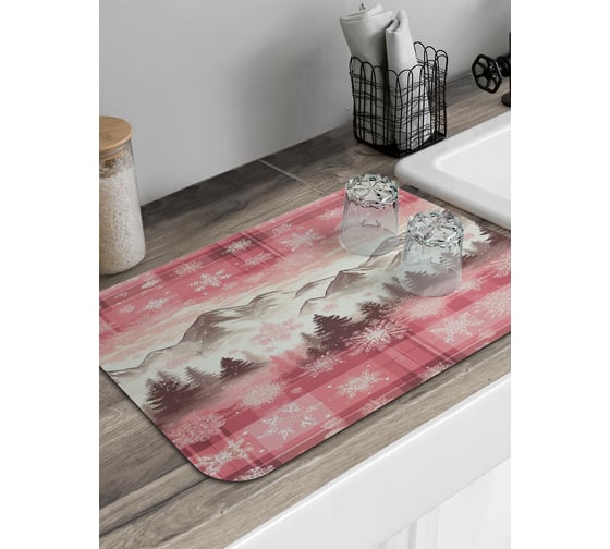 Изображение товара Коврик для сушки посуды JoyArty прямоугольный Снежные горы 58x38 см sbmrec_sd3942_58x38