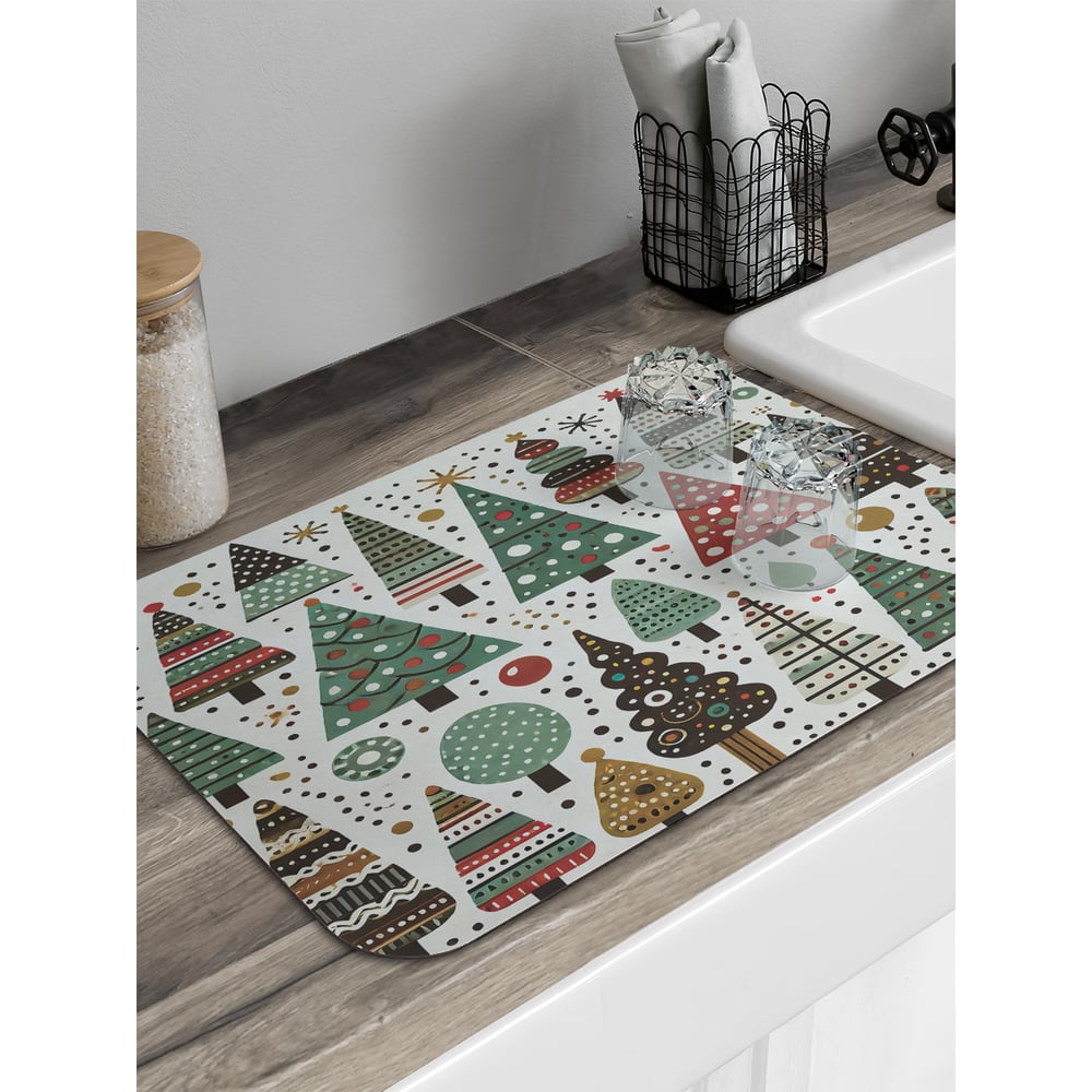 Изображение товара Коврик для сушки посуды JoyArty 58x38 см ярмарка елок