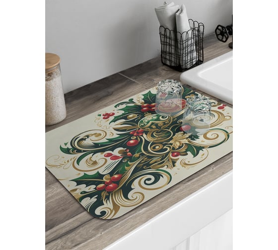 Изображение товара Коврик для сушки посуды JoyArty Нарядные игрушки 58x38 см sbmrec_sd3914_58x38