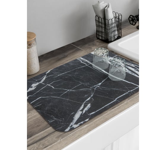 Изображение товара Коврик для сушки посуды JoyArty прямоугольный Штрихи на мраморе 58x38 см sbmrec_37021_58x38