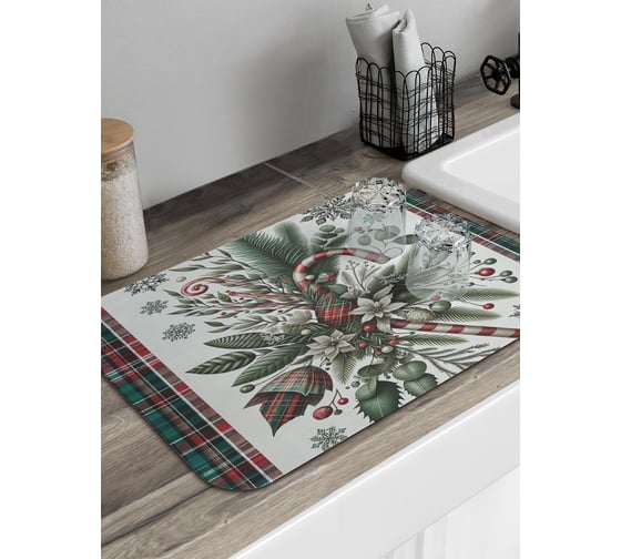 Изображение товара Коврик для сушки посуды JoyArty Праздничный набор 58x38 см sbmrec_sd3908_58x38