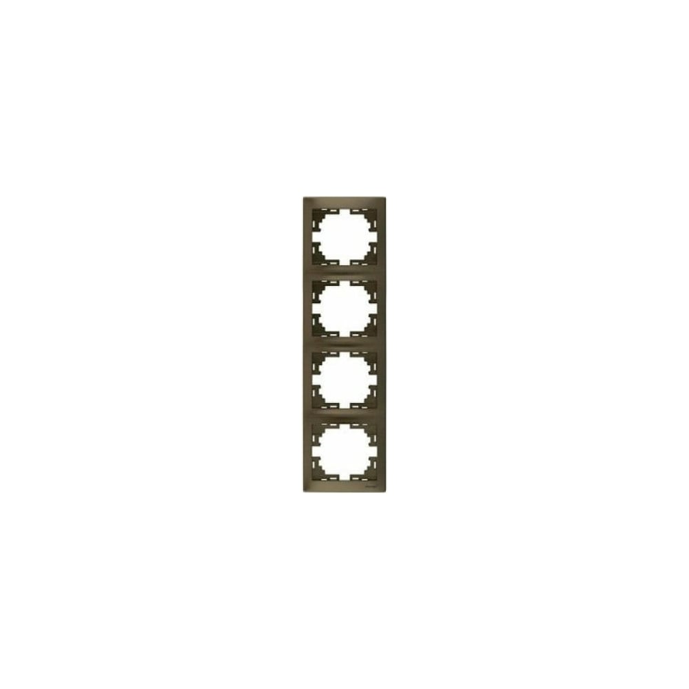 Четырехместная вертикальная рамка Lezard, цвет матовая бронза 703-3131-154 с вст. цв. бронза матовый - фото 1