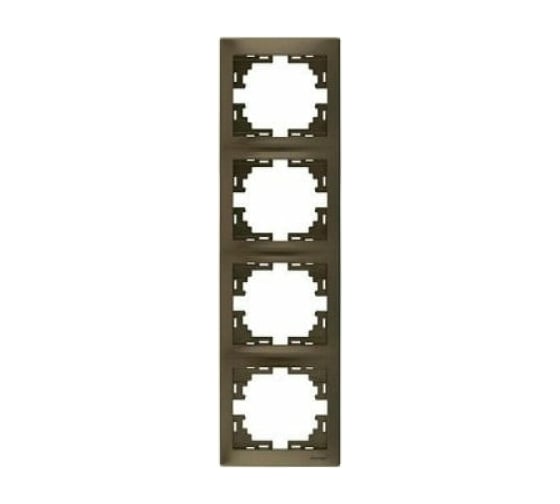 Изображение товара Четырехместная вертикальная рамка LEZARD RAIN с вст. цв. бронза матовый 703-3131-154
