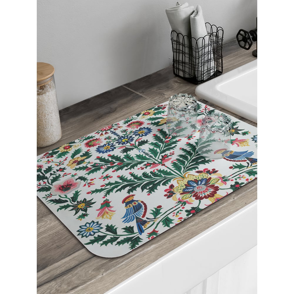 Изображение товара Коврик для сушки посуды JoyArty Птички на ветках 58x38 см