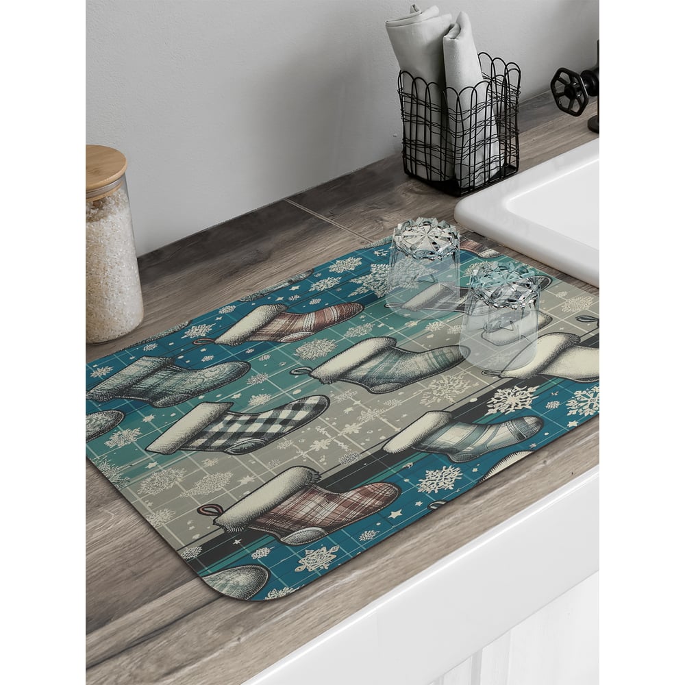 Изображение товара Коврик для сушки посуды JoyArty 58x38 см, устойчивый и практичный