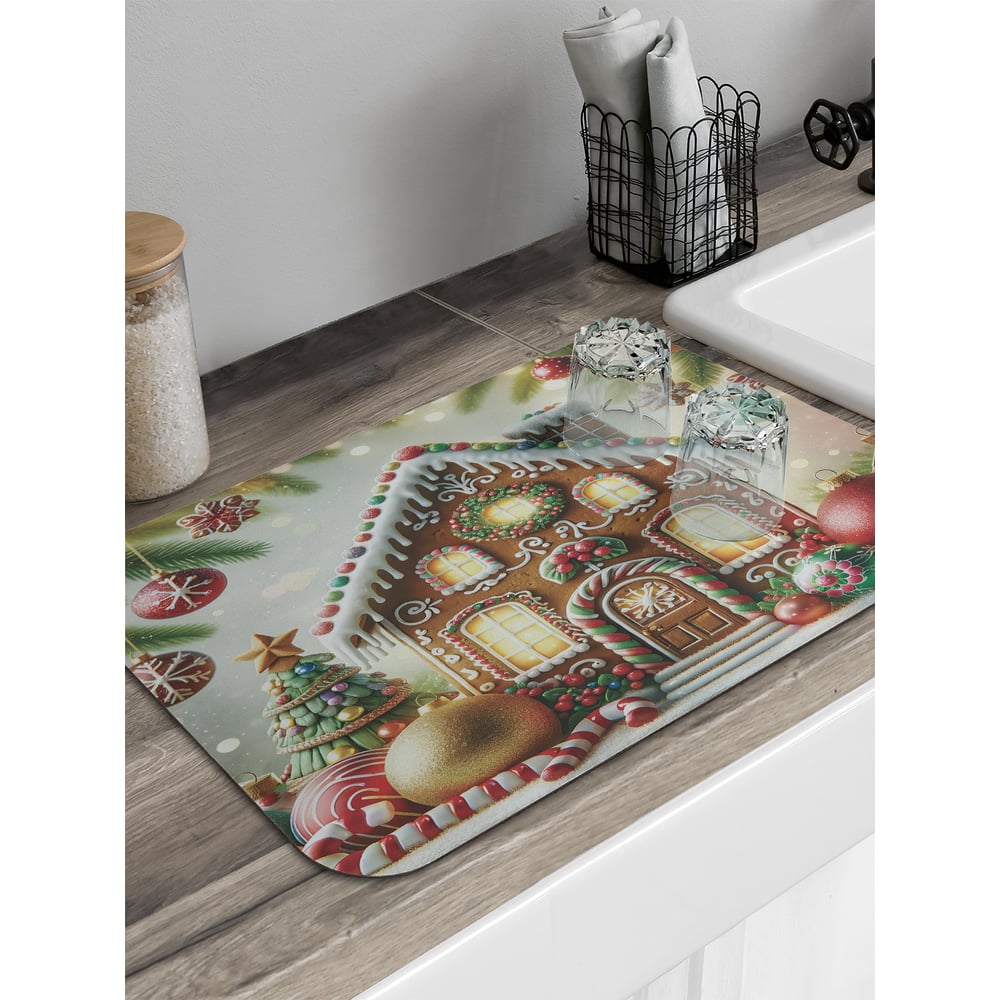 Изображение товара Коврик для сушки посуды JoyArty Пряничный домик 58x38 см