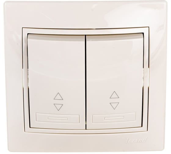 Изображение товара Проходной выключатель Lezard Мира х2 крем с вст крем 701-0303-106