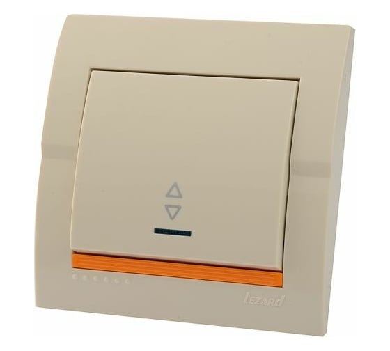 Изображение товара Проходной выключатель Lezard DERIY с подсветкой ПБТ крем 702-0303-114