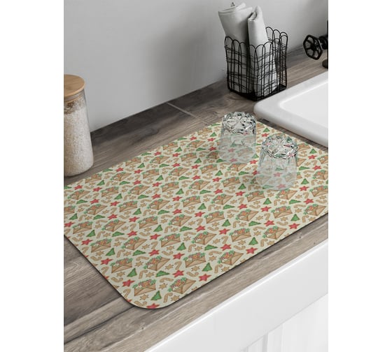 Изображение товара Коврик для сушки посуды JoyArty Рождественская открытка 58x38 см sbmrec_427908_58x38