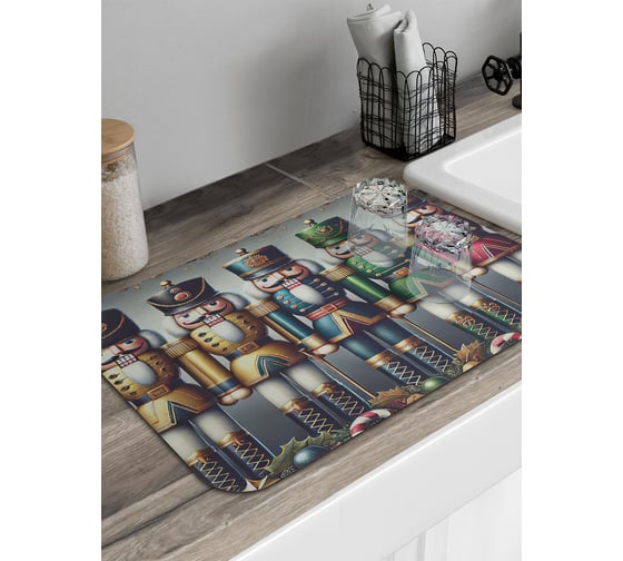 Изображение товара Коврик для сушки посуды JoyArty Солдатики в строю 58x38 см sbmrec_sd3932_58x38