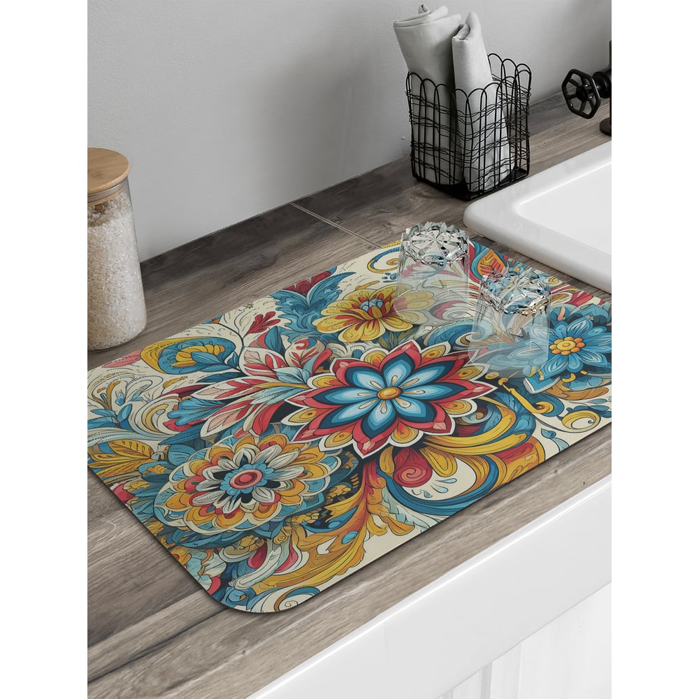 Изображение товара Коврик для сушки посуды JoyArty Роспись хохлома 58x38 см