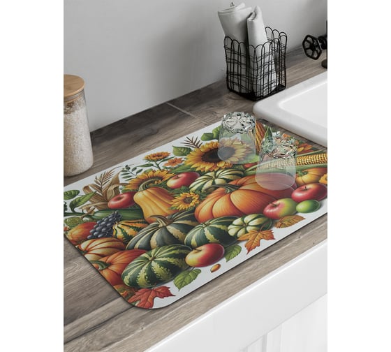 Изображение товара Коврик для сушки посуды JoyArty Фруктовая поляна 58x38 см sbmrec_sd4024_58x38
