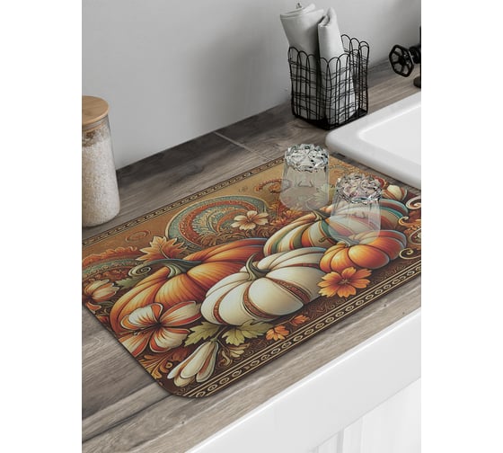 Изображение товара Коврик для сушки посуды JoyArty Тыквенная поляна 58x38 см sbmrec_sd4011_58x38