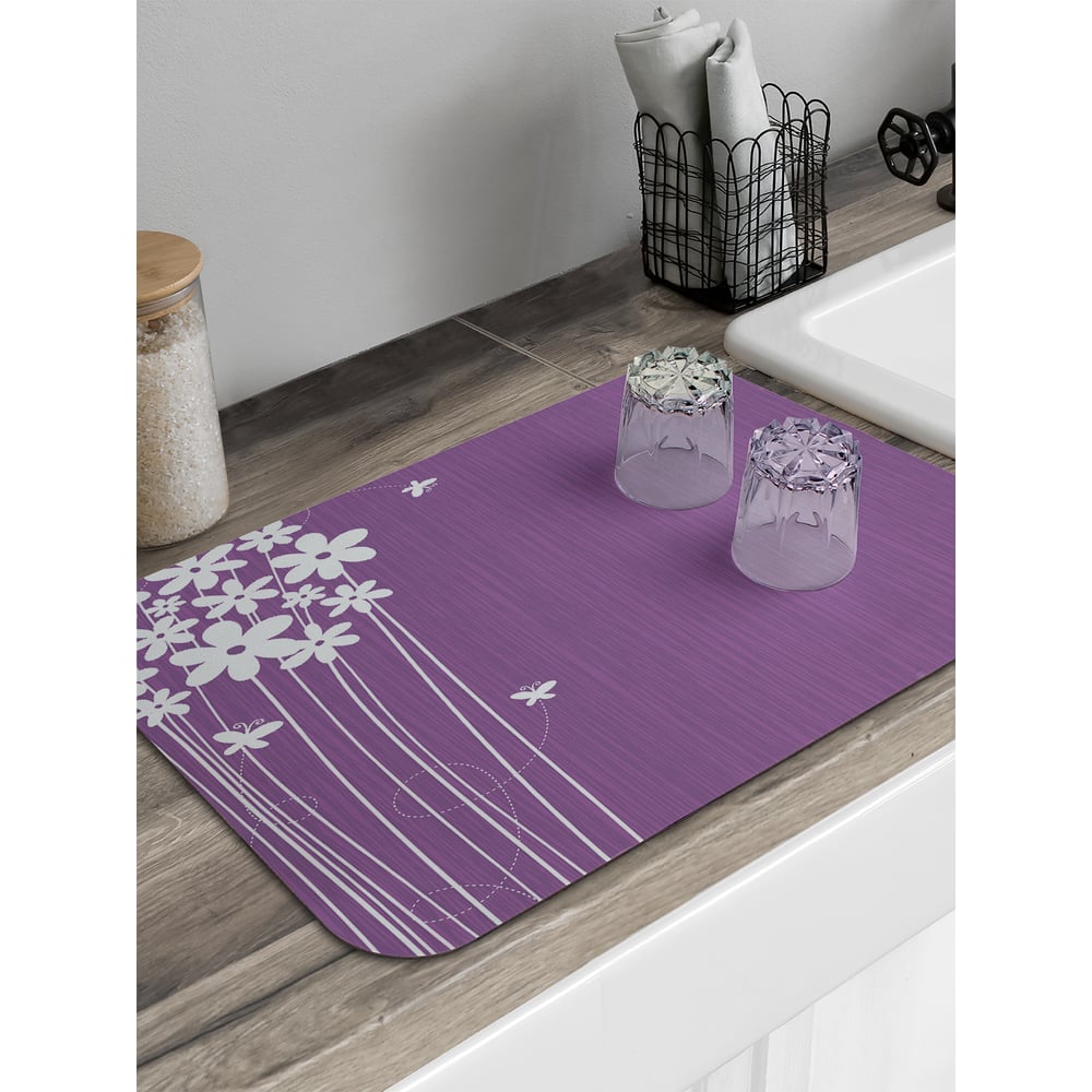 Изображение товара Коврик для сушки посуды JoyArty 58x38 см цветочный салют