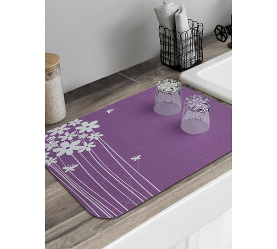 Изображение товара Коврик для сушки посуды JoyArty Цветочный салют 58x38 см sbmrec_32096_58x38