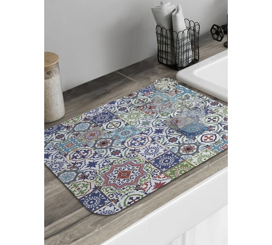 Изображение товара Коврик для сушки посуды JoyArty Цветочные вибрации 58x38 см sbmrec_7526_58x38