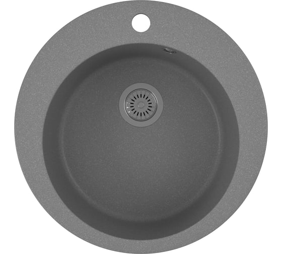 Изображение товара Мойка для кухни Bauedge BAU Dream Gray stone D 50, выпуск с сифоном в комплекте, серый камень GR0109